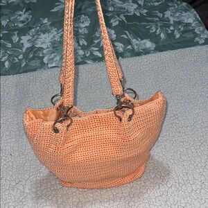 Stylish Orange Crochet Shoulder Bag